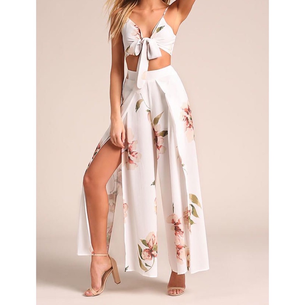 Ivory Floral Two Piece Set